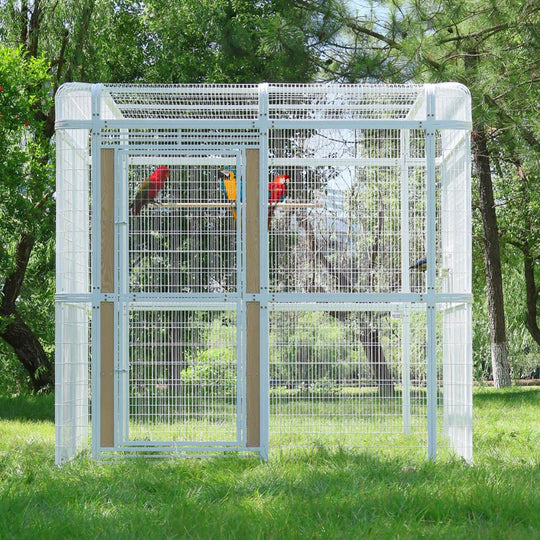 Corwynn 81.6'' Iron Flat Top Floor Bird Cage with Stand