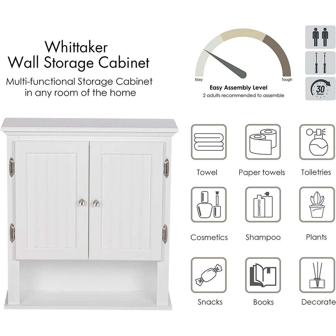 Bathroom Cabinet Wall Mounted, Wood Hanging Cabinet, Wall Cabinets with Doors and Shelves over the Toilet for Bathroom