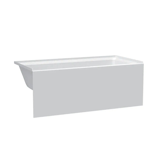 Acrylic-Fiberglass Soaking Bathtub, White. Alcove/Apron Front