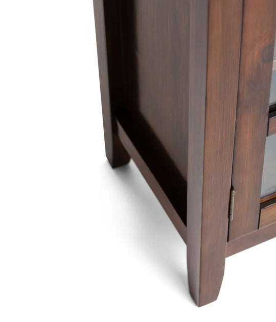 Artisan 38"W Solid Wood Transitional Medium Storage Cabinet with Glass Doors and Adjustable Shelves