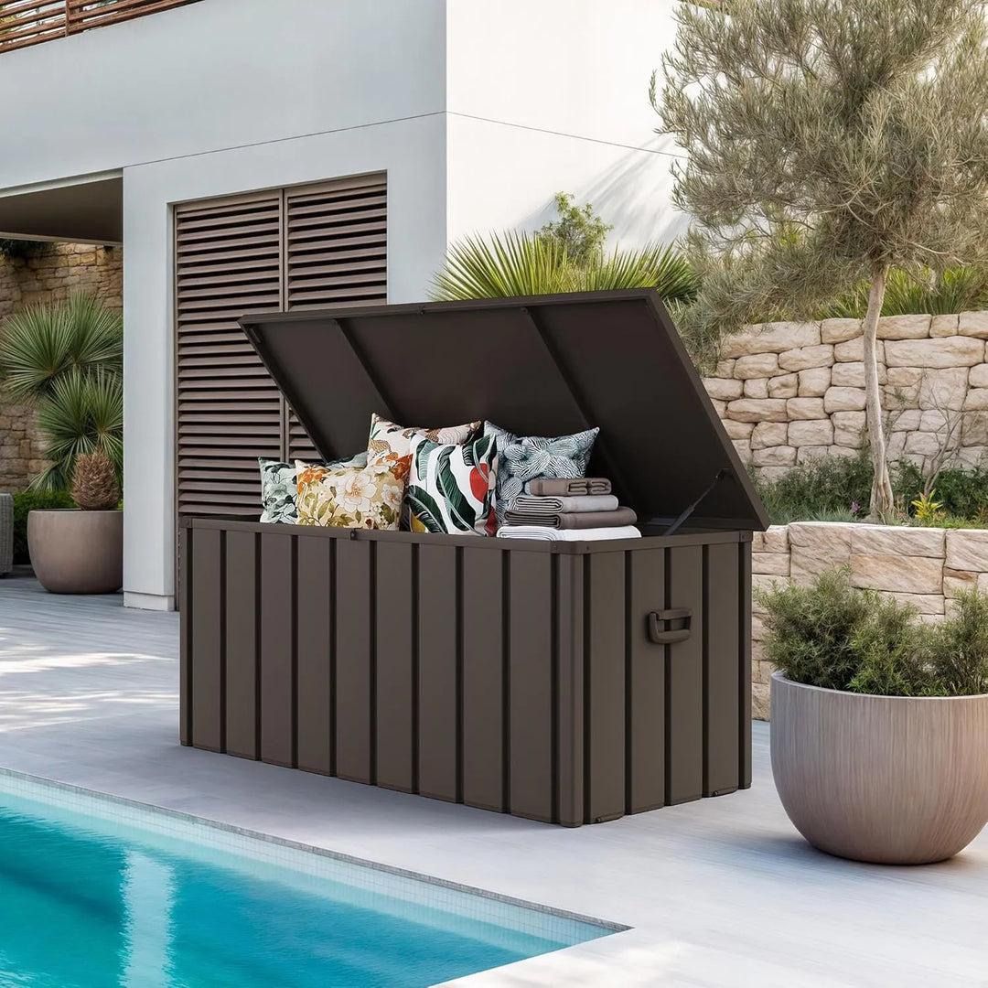 Outdoor Deck Box Waterproof Lockable Storage Box Container with Lid