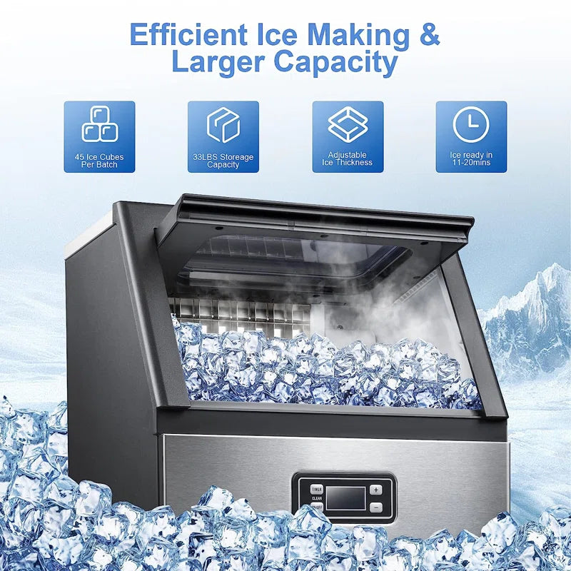 100 Lb. Daily Production Clear Ice Freestanding Ice Maker