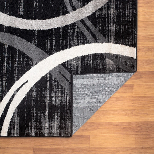 Contemporary Abstract Circles Design Area Rug