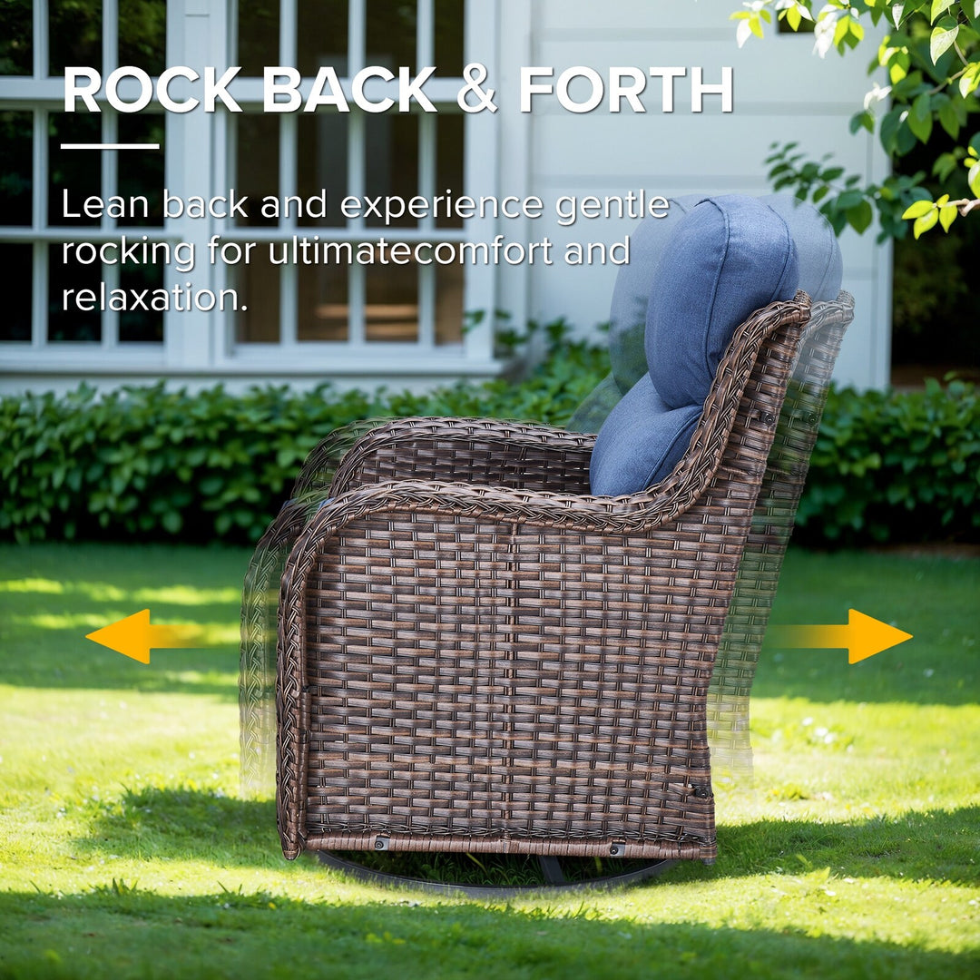 7-Piece Patio Furniture Set with Swivel Glider Chairs, 6-Inch Ultra-Plush Cushions & Water-Resistant Olefin Fabric