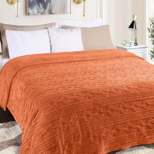 Arctic Boho Jacquard Plush Fluffy Fleece Blanket