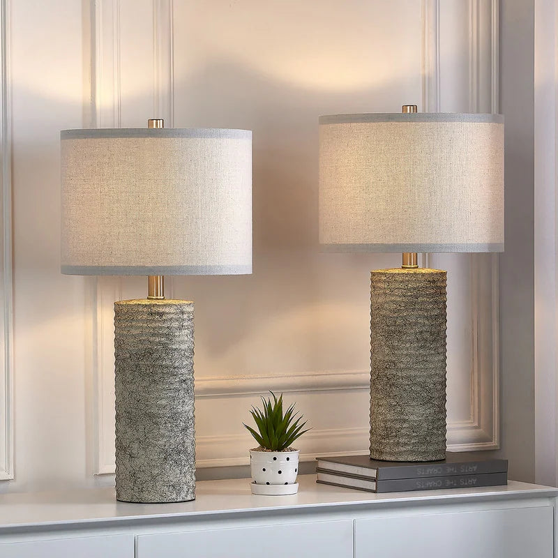 23.75" Glazed Ceramic Table Lamp Set with LED Bulbs (Set of 2) - W12" * H23.75"