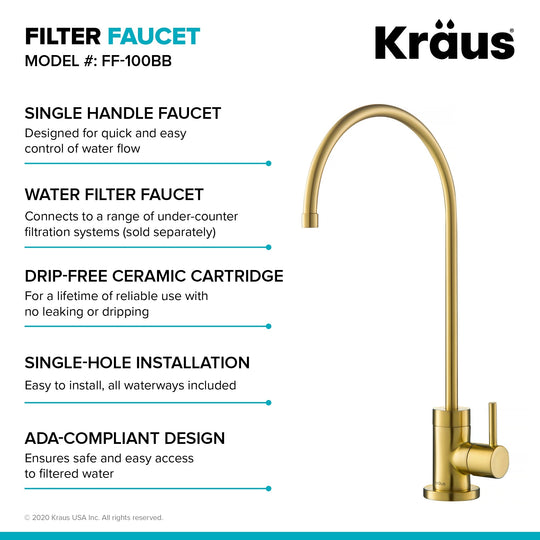 2-Function 1-Handle 1-Hole Pulldown Sprayer Brass Kitchen Faucet