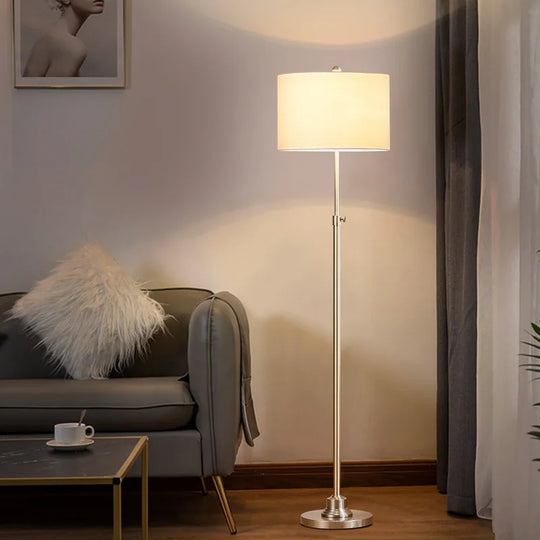 63.5" Standard Adjustable Floor Lamp with Fabric Linen Shade