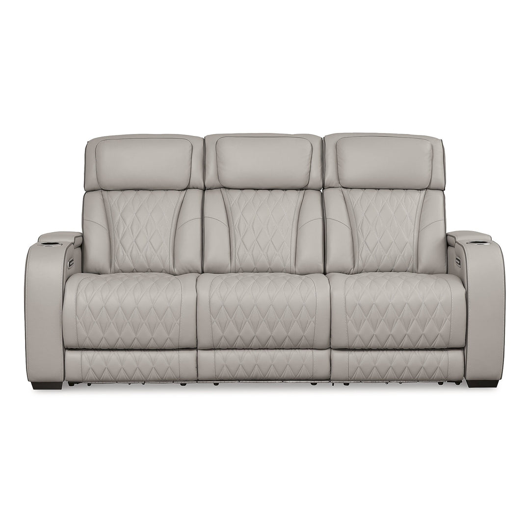 Boyington Gray Power Reclining Sofa - 86" W X 38.5" D X 44.5" H