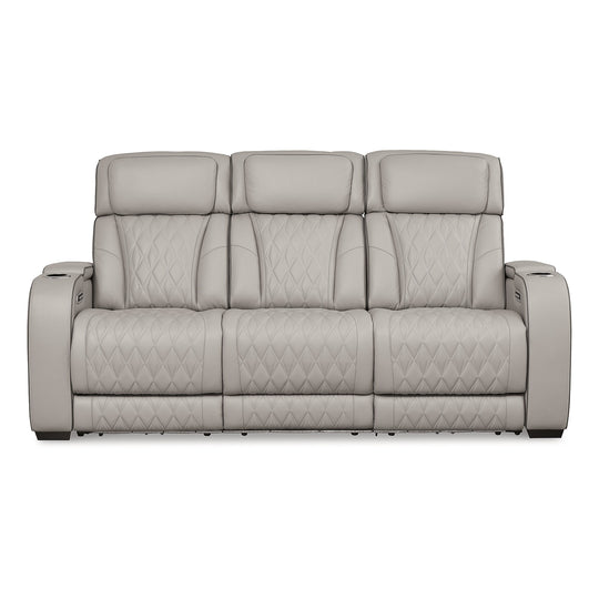 Boyington Gray Power Reclining Sofa - 86" W X 38.5" D X 44.5" H