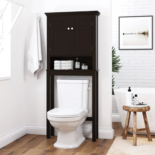 Spirich Home Bathroom Shelf Over-The-Toilet, Bathroom Spacesaver, Bathroom Bathroom Storage Cabinet Organizer with Drawer