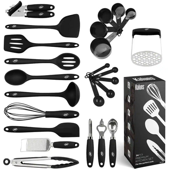 Cooking Utensil Set, 24 Piece Silicone Kitchen Tools