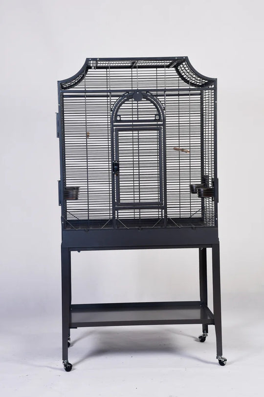 Charlonda 63'' Iron Victorian Top Flight Cage with Wheels