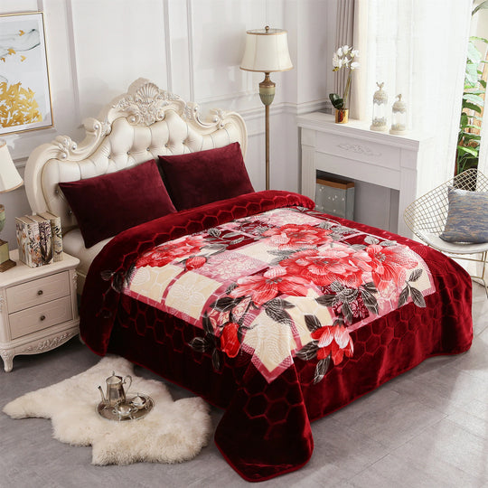 Heavy Korean Mink Fleece King Size Blanket, Christmas Gift for Parents