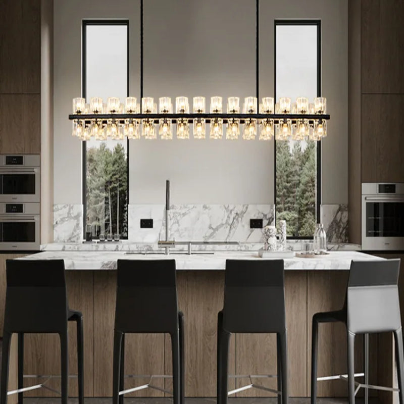 Wagon Wheel Chandelier with Crystal Shade