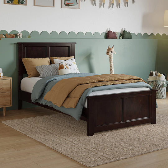 Charlotte Solid Wood Low Profile Platform Bed with Matching Footboard