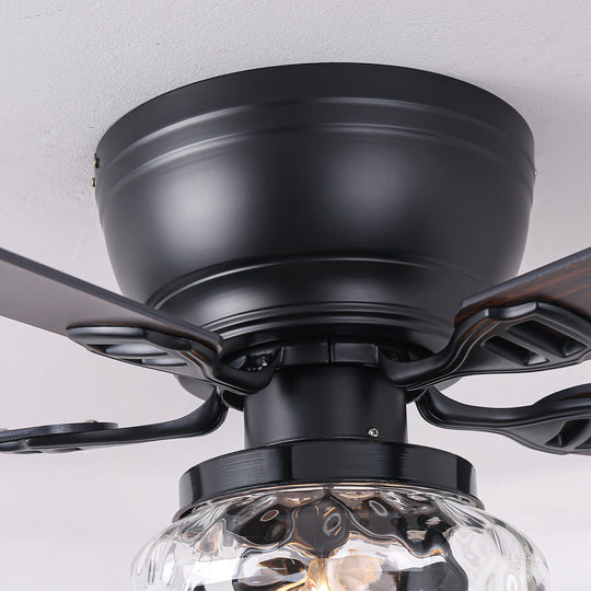 52" Modern Matte Black Reversible Flush Mount Ceiling Fan with Light and Remote - 52 In. D X 52 In. W X 14 In. H