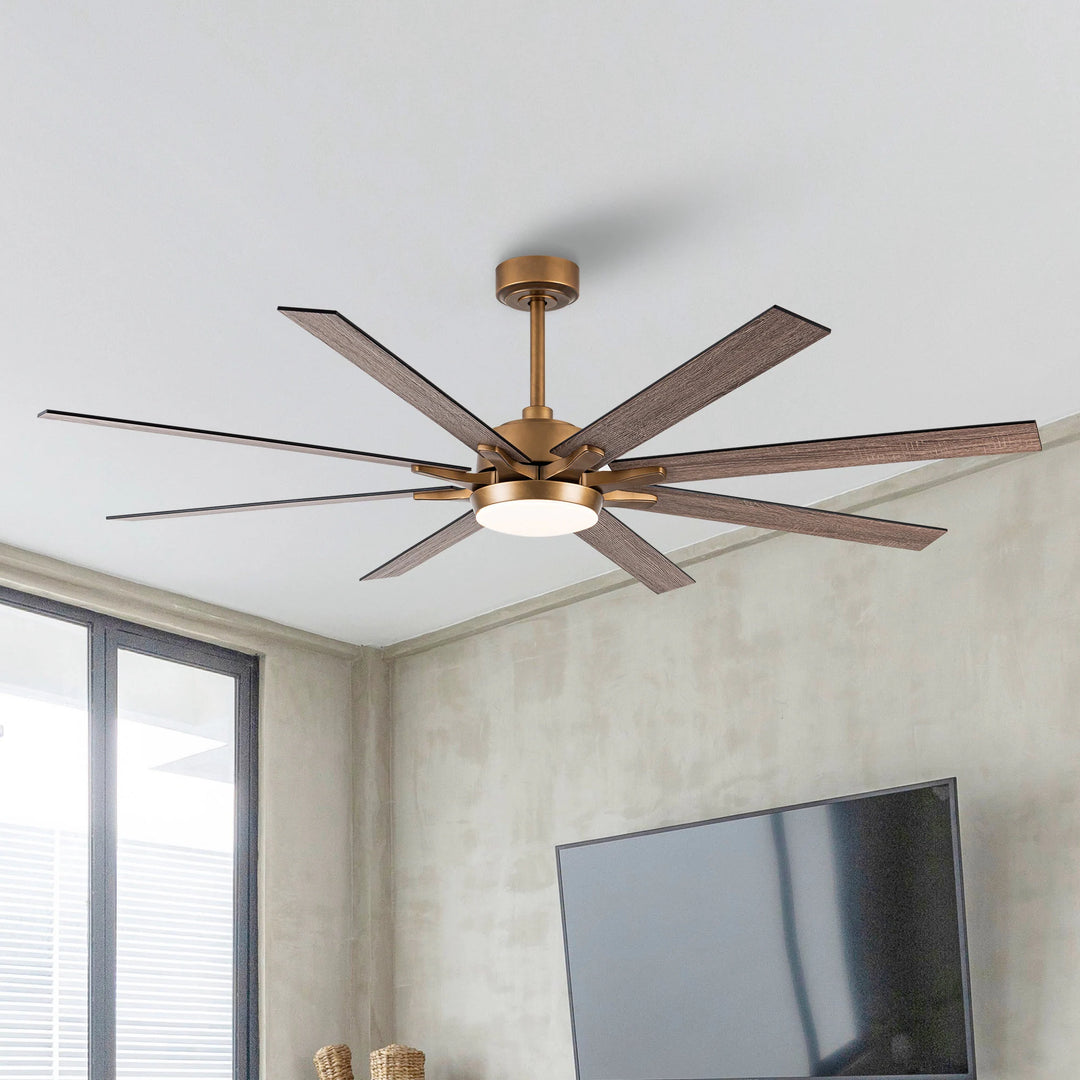 65-Inch Modern Reversible Dimmable Large Ceiling Fan with Light and Remote