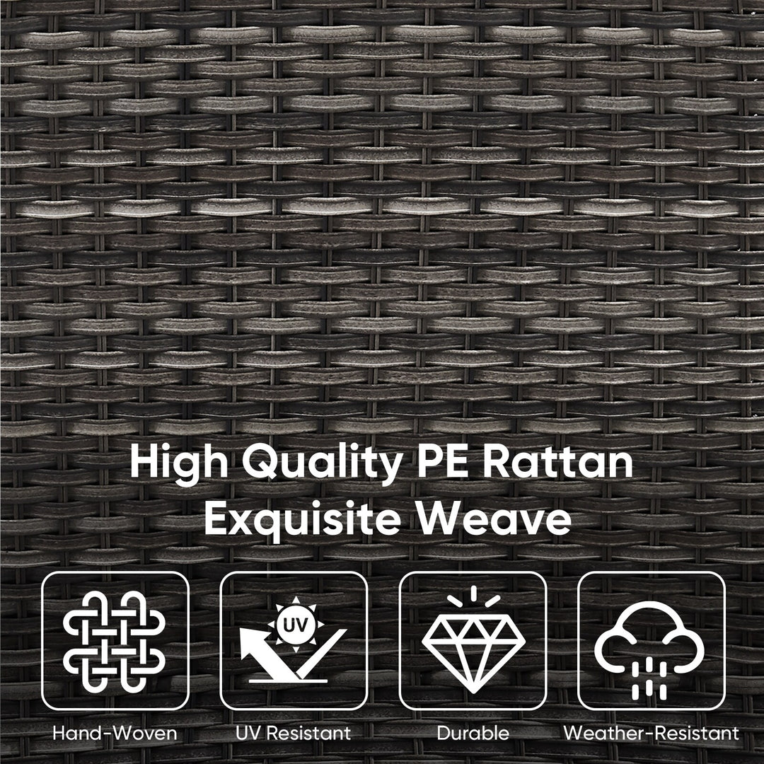 Outdoor Wicker High Back Club Chair with Cushions (Set of 2)