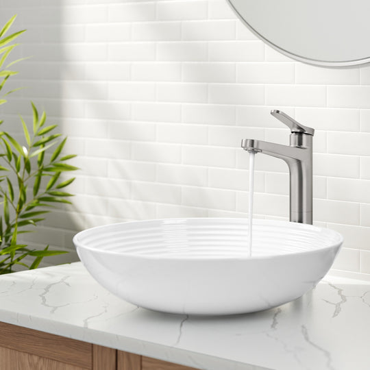Indy Single Handle Vessel Bathroom Faucet with Pop up Drain