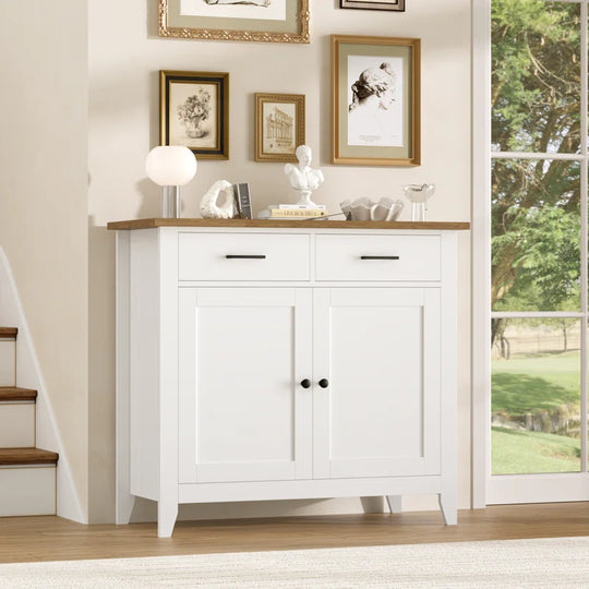 Ailynn Wood Accent Cabinets with 2 Drawers & 2 Doors