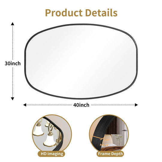 2 Pack Oval Mirror Vanity Decorative Wall Mirror
