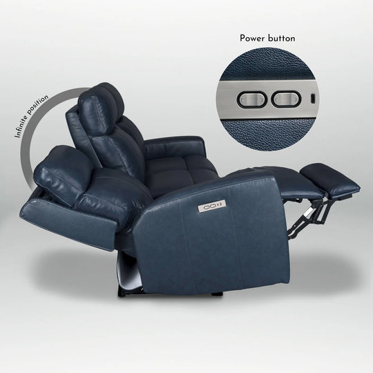 81.5'' Genuine Leather Zero Gravity Power Recliner Sofa with Power Headrest, USB&USB-C Port