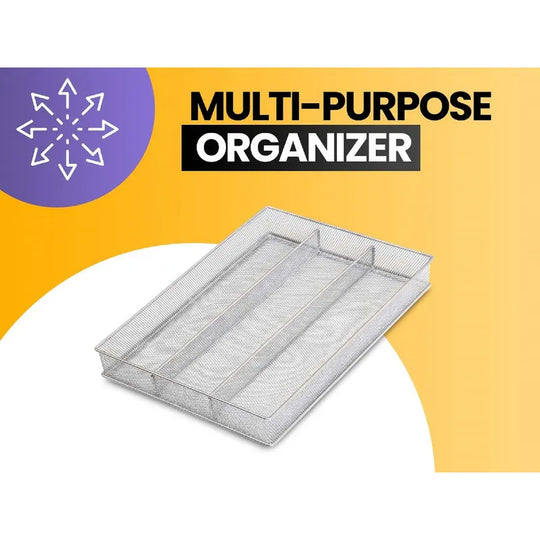 Silver Mesh Cutlery and Flatware Organizer a Stylish and Functional Addition to Your Kitchen