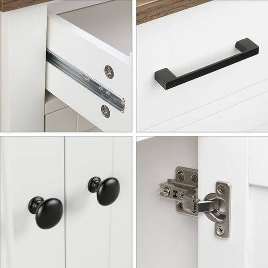 Ailynn Wood Accent Cabinets with 2 Drawers & 2 Doors