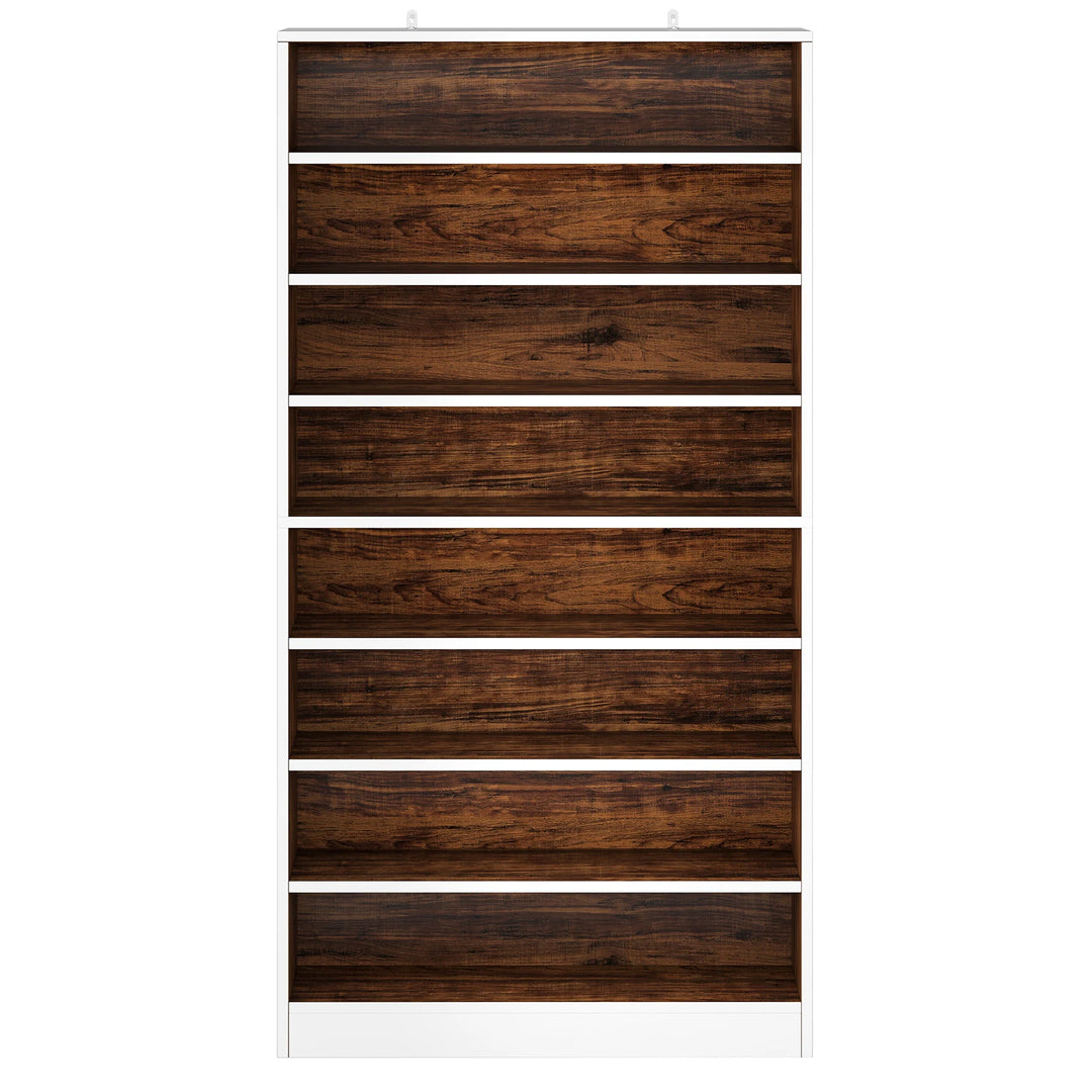 9 Tiers Shoe Cabinet 40-45 Pairs Heavy Duty Wood Freestanding Shoe Storage Cabinet with Open Storage for Entryway