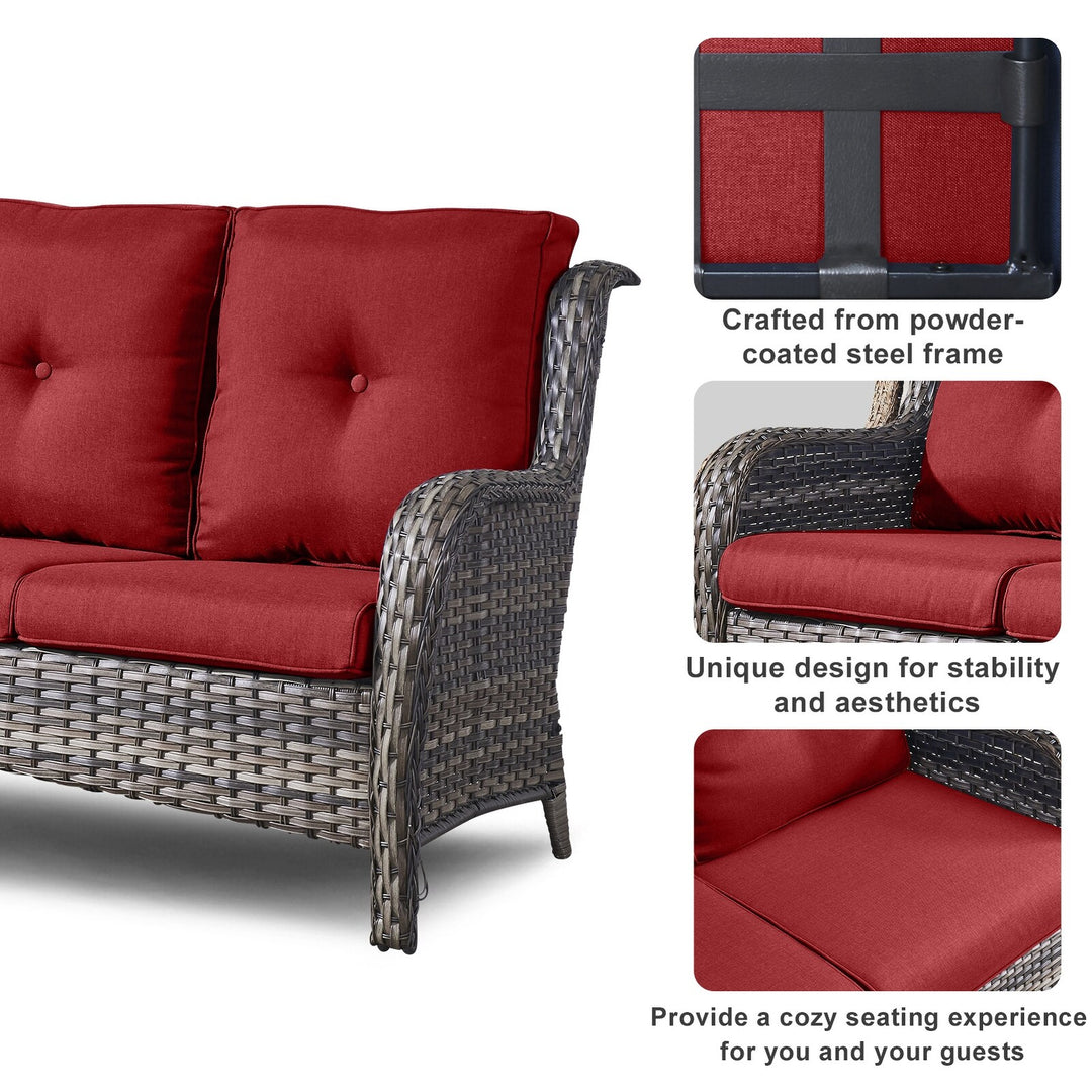 4-Piece Outdoor Sofa Patio Chair with Coffee Table