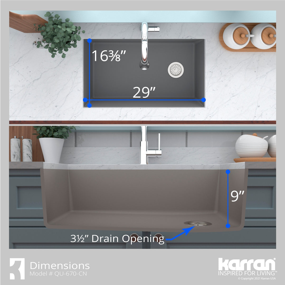 Undermount Quartz Single-Bowl Kitchen Sink