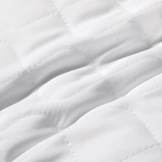 2 Pack Goose Feather down Pillows with Quilted Cotton Cover - White