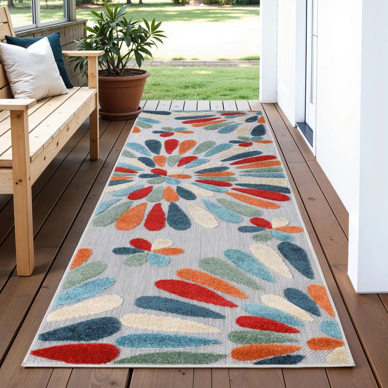 Marigold Floral Indoor Outdoor Area Rug