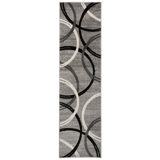 Contemporary Abstract Circles Design Area Rug