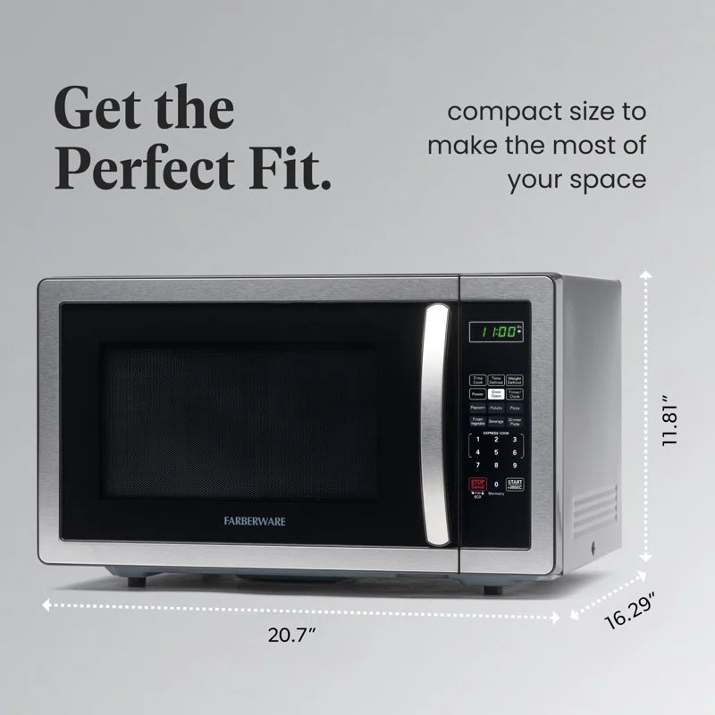 Classic 1.1 Cu. Ft. 1000-Watt Microwave Oven, Stainless Steel