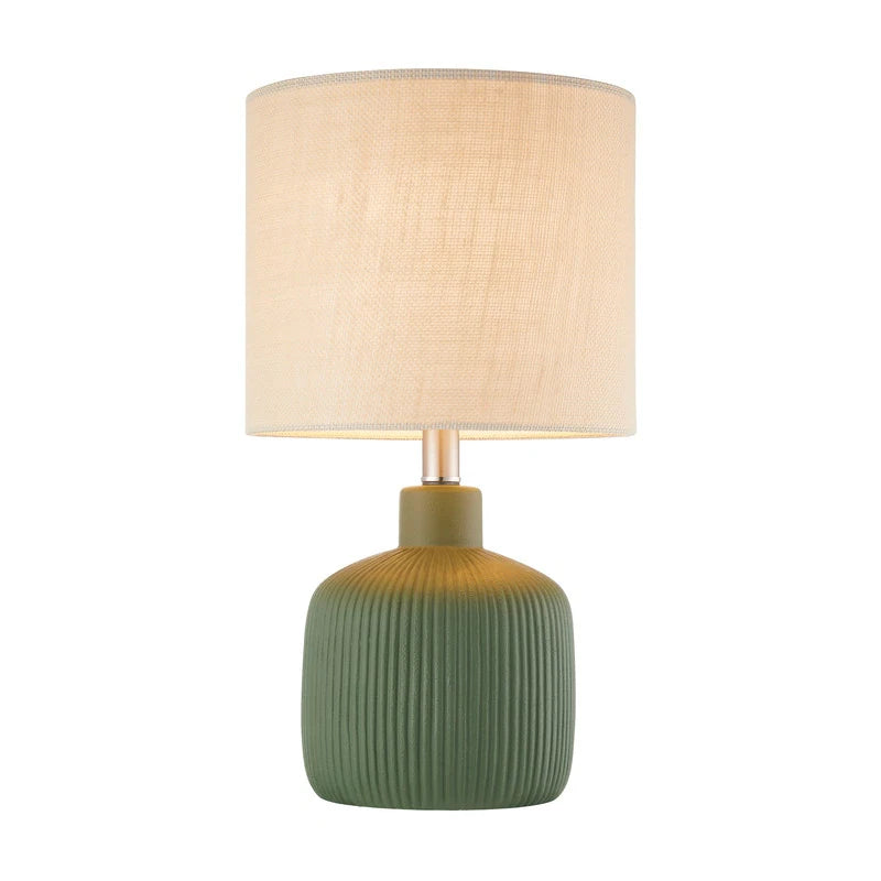 Fluted Ceramic Table Lamp (H18.25" X W10" X D10")