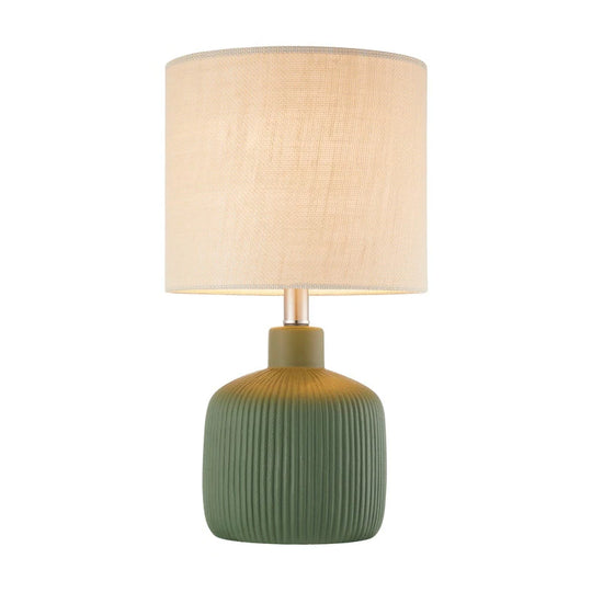 Fluted Ceramic Table Lamp (H18.25" X W10" X D10")