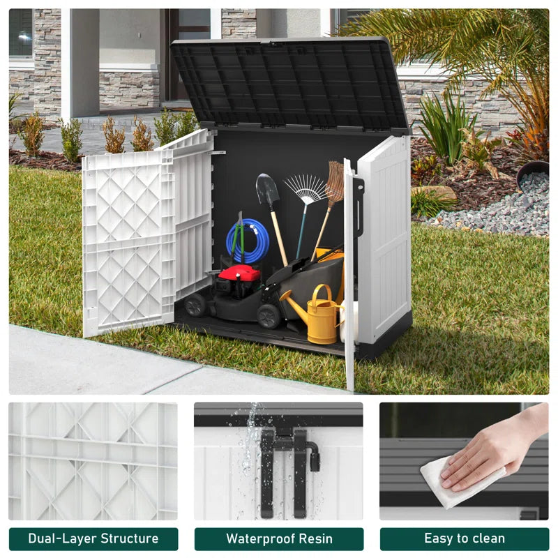 51.1''W Outdoor Resin Horizontal Storage Shed-280 Gallon