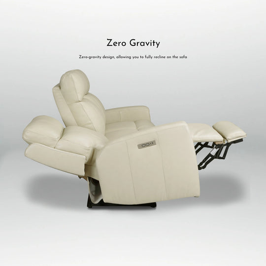 81.5'' Genuine Leather Zero Gravity Power Recliner Sofa with Power Headrest, USB&USB-C Port