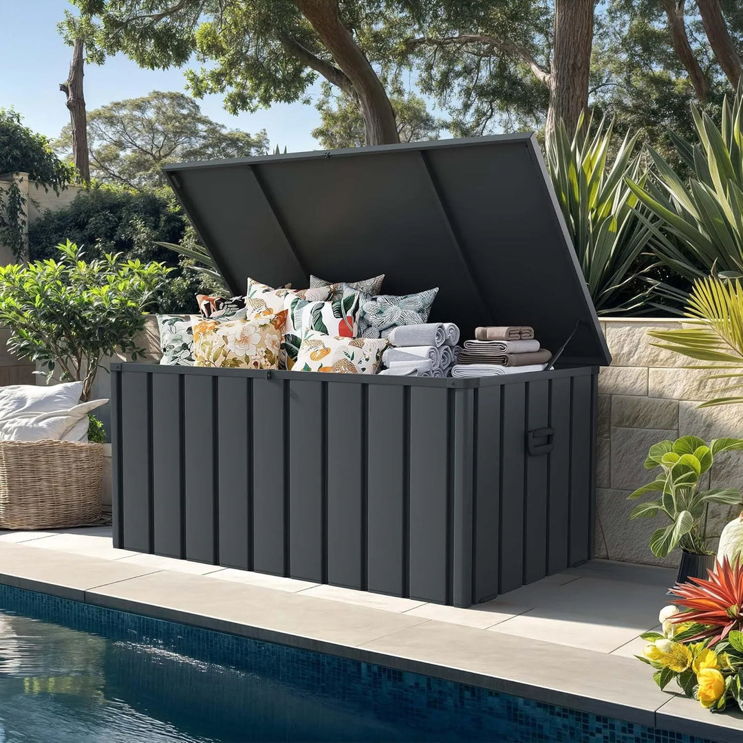 Outdoor Deck Box Waterproof Lockable Storage Box Container with Lid