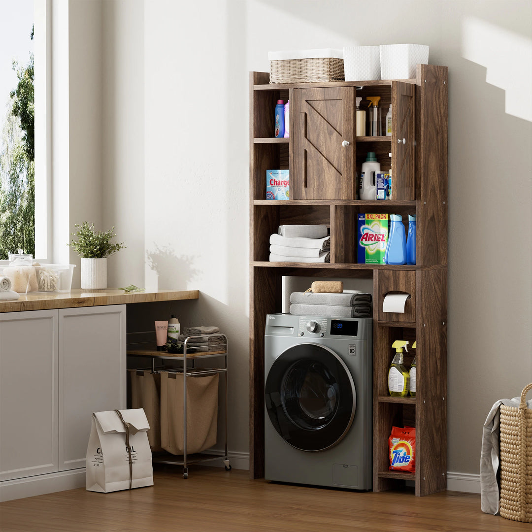 Over-The-Toilet Bathroom Storage Cabinet with Tissue Holder