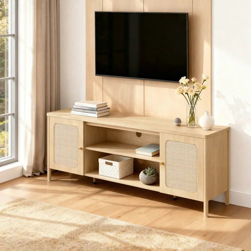 62" Bohemian TV Stand Modern Media Console Entertainment Center