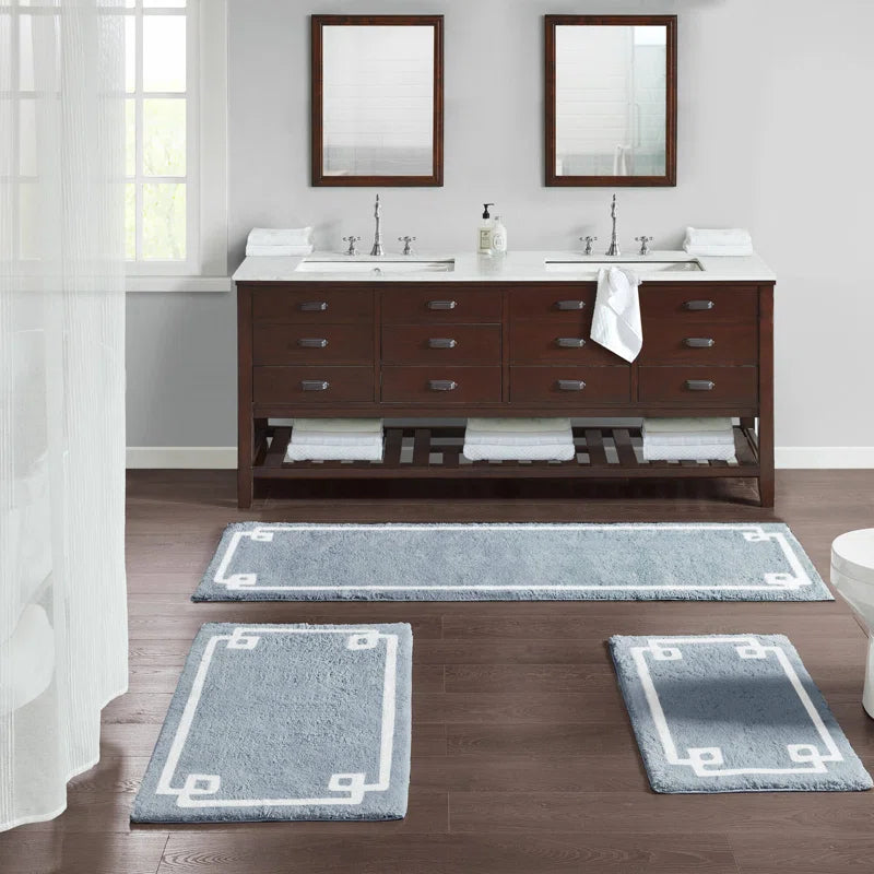 Evan 100% Cotton Tufted Bath Rug with Non-Slip Backing
