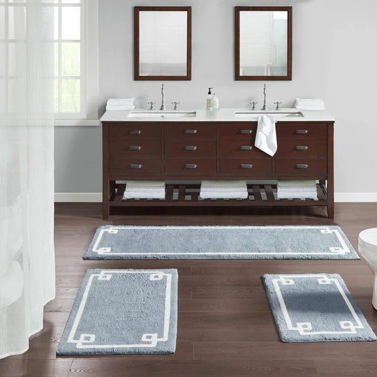 Evan 100% Cotton Tufted Bath Rug with Non-Slip Backing