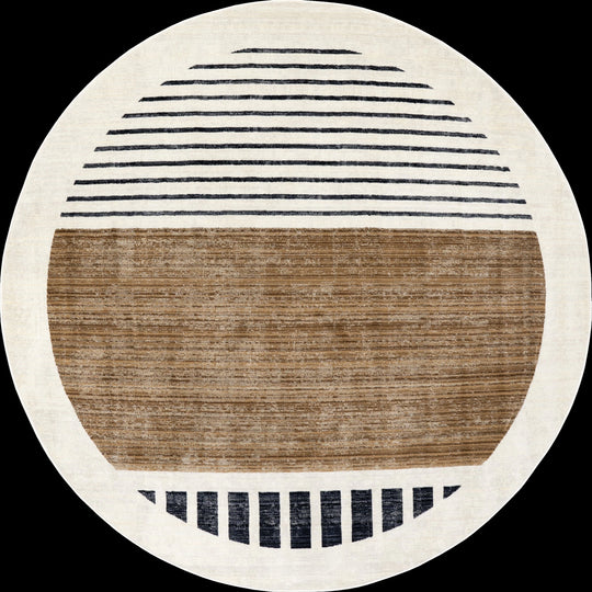 Keeva Modern Striped Fringe Area Rug