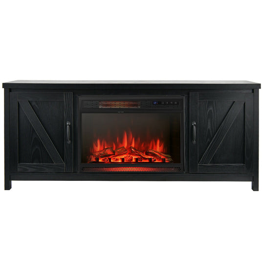 59'' Fireplace TV Stand W/ 25'' 1350W Electric Fireplace Heater