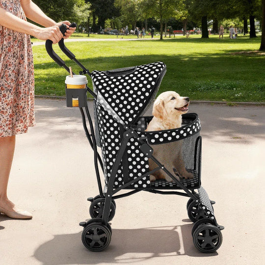 Pet Stoller Dog Cat Stoller Comfortable Lightweight Stroller with Adjustable Canopy