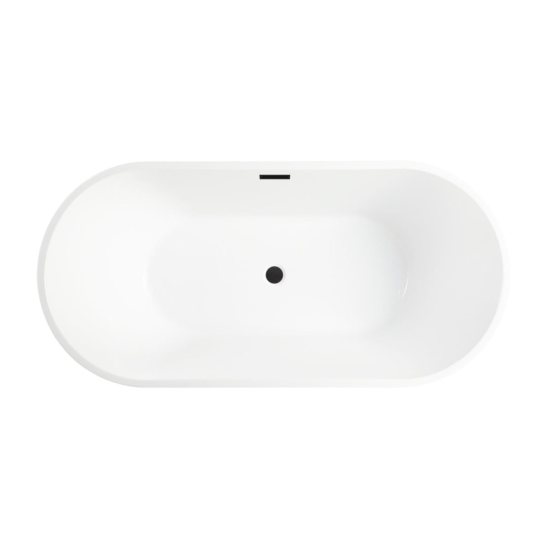 54" Acrylic Freestanding Soaking Bathtub