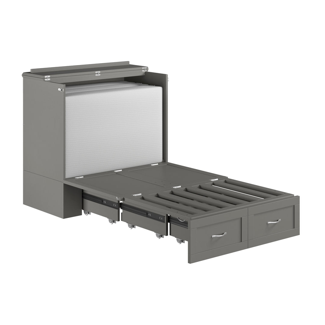 Hamilton Murphy Bed Chest with Mattress and Storage Drawer